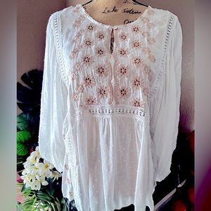 White Boho Blouse Sz. XL